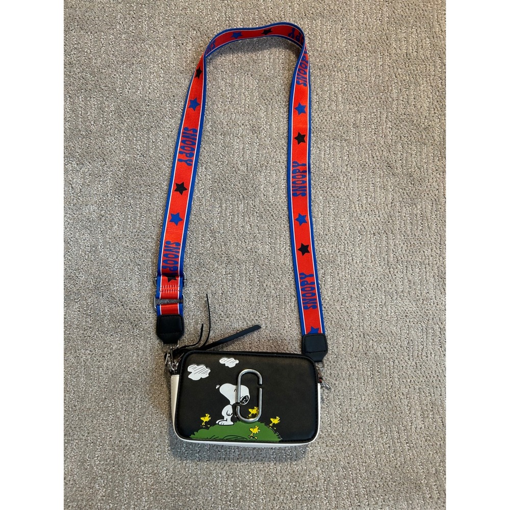 Marc Jacobs x Peanuts Snoopy Snapshot Camera Bag Black Orange Crossbody